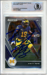 2021 Panini Prizm Draft Picks #145 Kwity Paye RC Michigan BGS Autograph 10