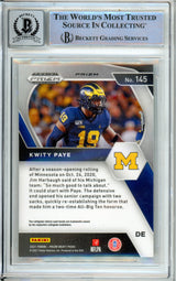 2021 Panini Prizm Draft Picks Green #145 Kwity Paye RC Michigan BGS Autograph 10