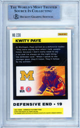 2021 Chronicles Draft Picks Flux #230 Kwity Paye RC Michigan BGS Autograph 10