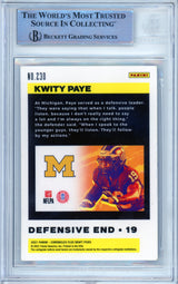 2021 Chronicles Draft Picks Flux #230 Kwity Paye RC Michigan BGS Autograph 10
