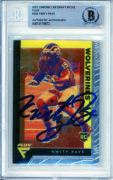 2021 Chronicles Draft Picks Flux #230 Kwity Paye RC Michigan BGS Autograph 10