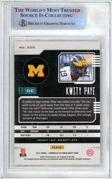 2021 Chronicles Draft Picks Playbook #330 Kwity Paye RC BGS Autograph 10