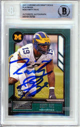 2021 Chronicles Draft Picks Playbook #330 Kwity Paye RC BGS Autograph 10