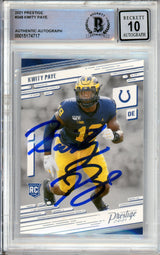 2021 Panini Prestige #248 Kwity Paye RC Indianapolis Colts BGS Autograph 10