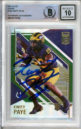 2021 Panini Elite #150 Kwity Paye RC Indianapolis Colts BGS Autograph 10