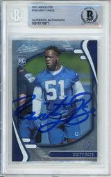 2021 Absolute Football #150 Kwity Paye RC Indianapolis Colts BGS Autograph 10