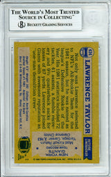 1982 Topps #434 Lawrence Taylor RC New York Giants BGS Autograph 10