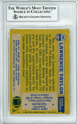 1982 Topps #434 Lawrence Taylor RC New York Giants BGS Autograph 10