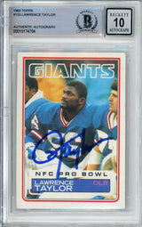 1983 Topps #133 Lawrence Taylor New York Giants BGS Autograph 10