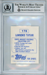 1983 Topps Stickers #178 Lawrence Taylor New York Giants BGS Autograph 10