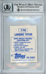 1983 Topps Stickers #178 Lawrence Taylor New York Giants BGS Autograph 10