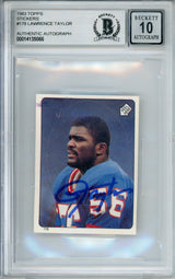 1983 Topps Stickers #178 Lawrence Taylor New York Giants BGS Autograph 10