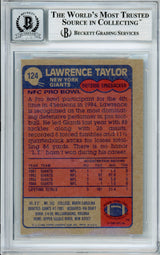 1985 Topps #124 Lawrence Taylor New York Giants BGS Autograph 10