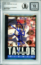 1985 Topps #124 Lawrence Taylor New York Giants BGS Autograph 10