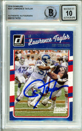 2016 Panini Donruss #207 Lawrence Taylor New York Giants BGS Autograph 10