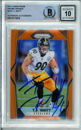 2017 Panini Prizm Orange #216 T.J. Watt RC 209/275 Pittsburgh Steelers BGS Auto