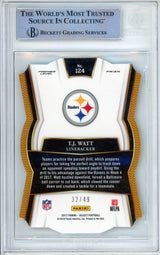 2017 Panini Select Neon Green #124 T.J. Watt RC 32/49 Steelers BGS Auto 10