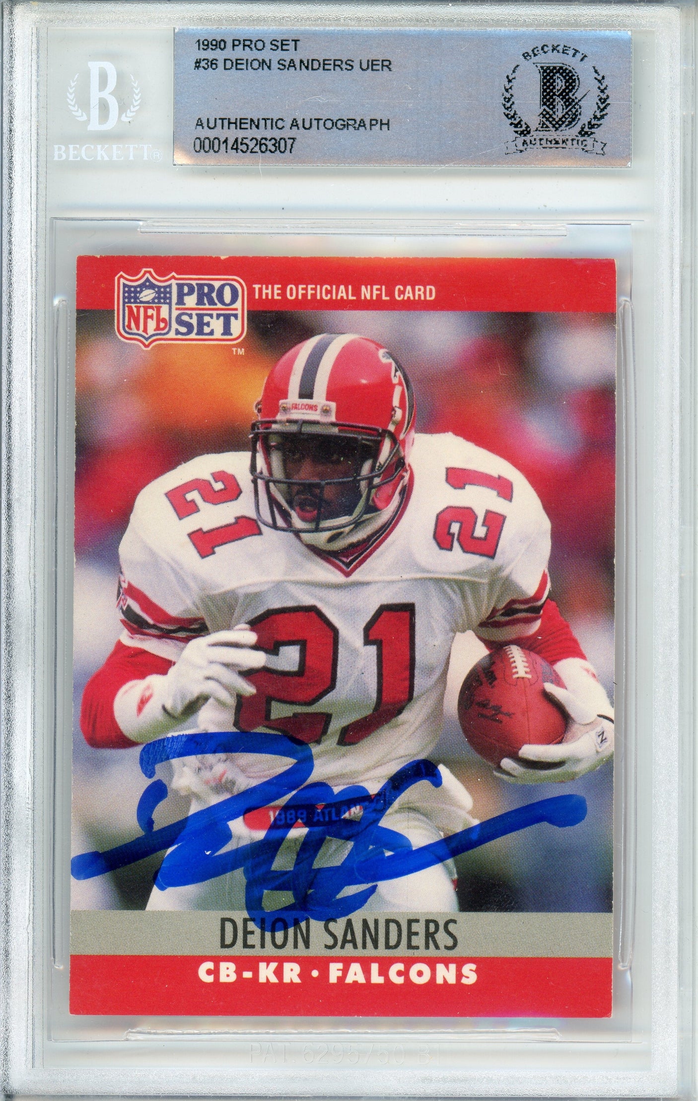 1990 Pro Set #36 Deion Sanders Atlanta Falcons BGS Autograph 10