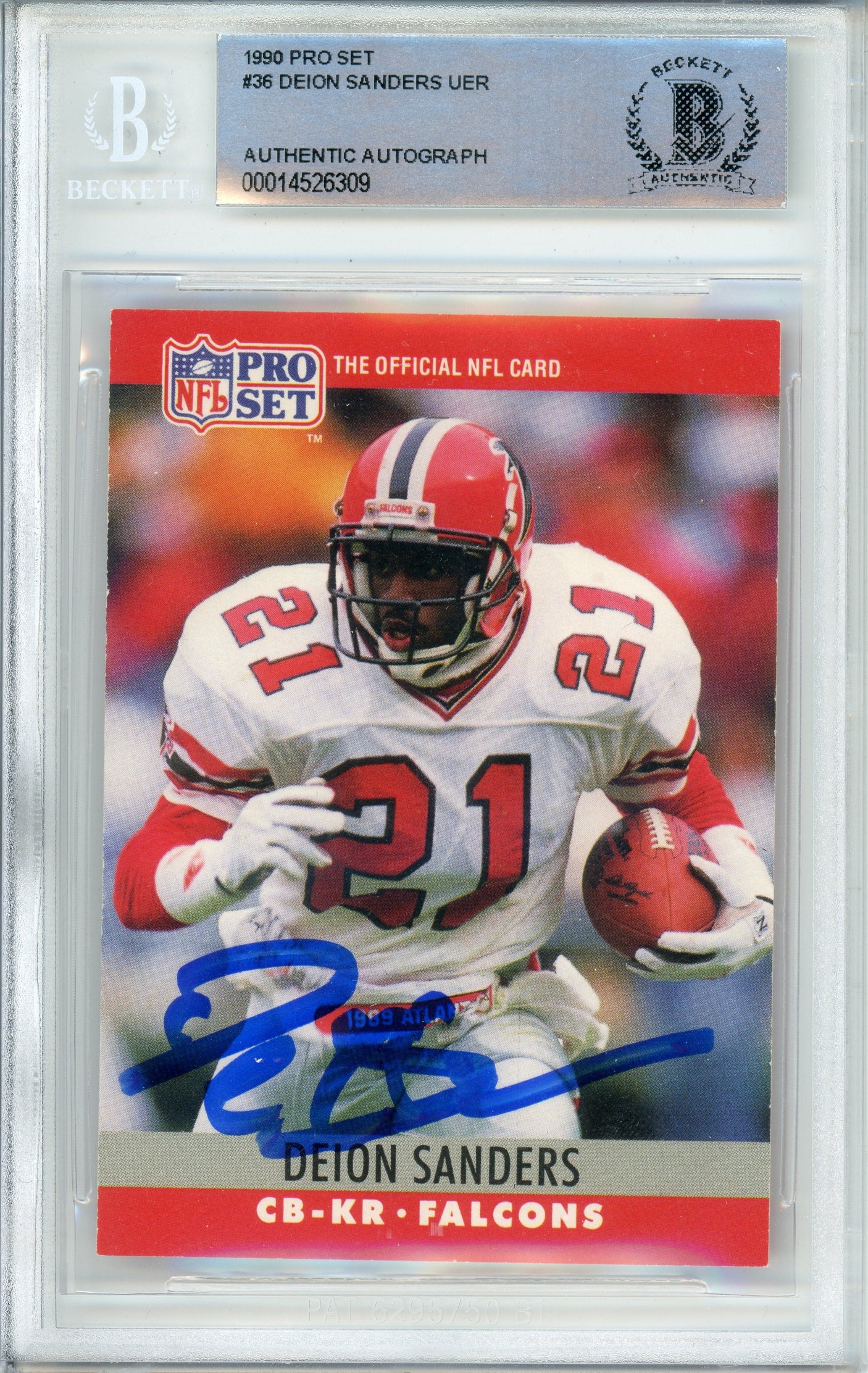 1990 Pro Set #36 Deion Sanders Atlanta Falcons BGS Autograph 10