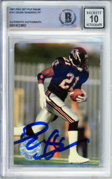 1991 Pro Set Platinum #141 Deion Sanders Platinum Performance Falcons BGS Auto