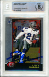 1998 Bowman Chrome #109 Deion Sanders Dallas Cowboys BGS Autograph 10