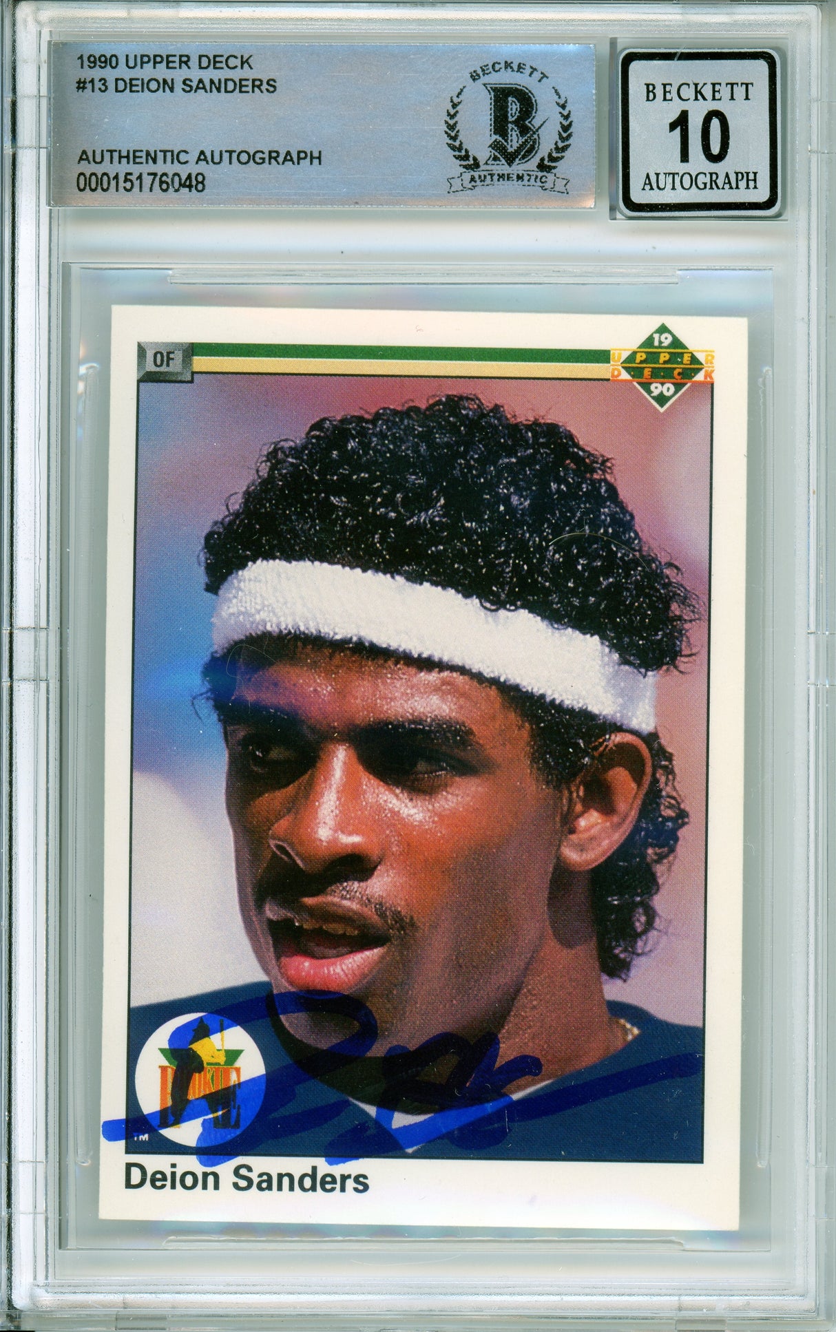 1990 Upper Deck #13 Deion Sanders New York Yankees BGS Autograph 10