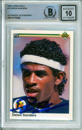1990 Upper Deck #13 Deion Sanders New York Yankees BGS Autograph 10