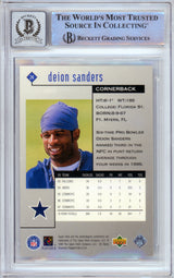 1998 Black Diamond Rookies #24 Deion Sanders Cowboys BGS Autograph 10