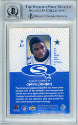 1998 Upper Deck Choice StarQuest #21 Deion Sanders Dallas Cowboys BGS Auto 10