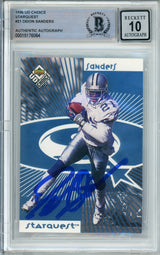 1998 Upper Deck Choice StarQuest #21 Deion Sanders Dallas Cowboys BGS Auto 10