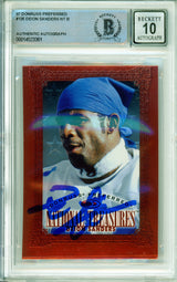 1997 Donruss Preferred National Treasures #135 Deion Sanders Cowboys BGS Auto 10