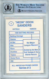 1989 All-American Promo Series 3 #4 Deion Sanders New York Yankees BGS Auto 10
