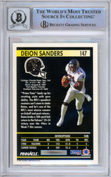 1991 Pinnacle #147 Deion Sanders Atlanta Falcons BGS Autograph 10