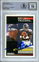 1991 Pinnacle #147 Deion Sanders Atlanta Falcons BGS Autograph 10