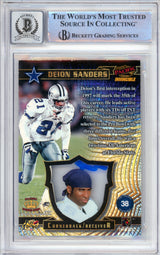 1996 Pacific Invincible #36 Deion Sanders Dallas Cowboys BGS Autograph 10