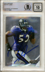 2012 Panini Certified #23 Ray Lewis Baltimore Ravens BGS Autograph 10