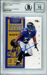 2012 Panini Contenders #8 Ray Lewis Baltimore Ravens BGS Autograph 10