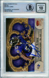 2012 Crown Royale #10 Ray Lewis Baltimore Ravens BGS Autograph 10