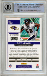 2016 Panini Playoff #182 Ray Lewis Baltimore Ravens BGS Autograph 10