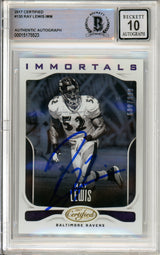 2017 Panini Certified Immortals #130 Ray Lewis 690/999 Ravens BGS Auto 10