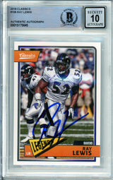 2018 Panini Classics #106 Ray Lewis Baltimore Ravens BGS Autograph 10