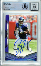 2019 Panini Playoff #30 Ray Lewis Baltimore Ravens BGS Autograph 10