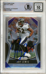 2019 Panini Prizm #273 Ray Lewis Baltimore Ravens BGS Autograph 10