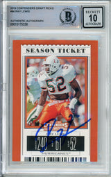 2019 Contenders Draft Picks #84 Ray Lewis Miami Hurricanes BGS Autograph 10
