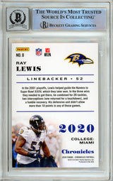 2020 Panini Chronicles #8 Ray Lewis Baltimore Ravens BGS Autograph 10