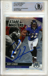 2021 Panini Mosaic Stare Masters #23 Ray Lewis Ravens BGS Autograph 10