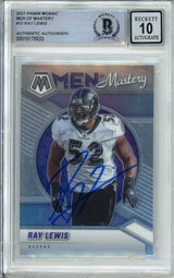 2021 Panini Mosaic Men of Mastery #13 Ray Lewis Ravens BGS Auto 10
