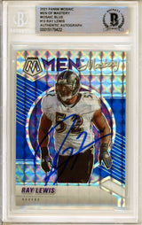 2021 Panini Mosaic Men of Mastery Blue #13 Ray Lewis 44/99 Ravens BGS Auto 10
