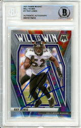 2021 Panini Mosaic Will to Win #17 Ray Lewis Ravens BGS Autograph