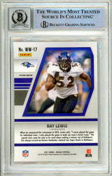 2021 Panini Mosaic Will to Win Green #17 Ray Lewis Ravens BGS Autograph 10